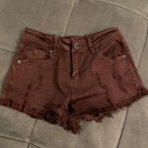 Burgundy deep red booty shorts